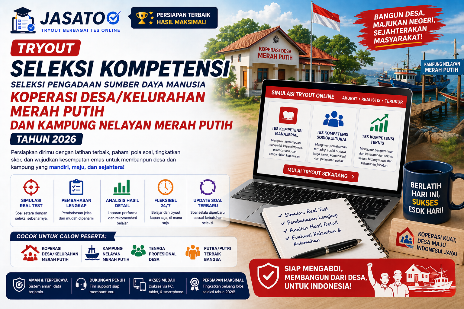 Tryout Seleksi Kompetensi Seleksi Pengadaan Sumber Daya Manusia Koperasi Desa/Kelurahan Merah Putih Dan Kampung Nelayan Merah Putih Tahun 2026